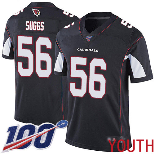 Arizona Cardinals Limited Black Youth Terrell Suggs Alternate Jersey NFL Football #56 100th Season Vapor Untouchable->youth nfl jersey->Youth Jersey
